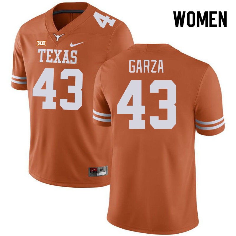 Women #43 Eric Garza Texas Longhorns College Football Jerseys Stitched-Orange